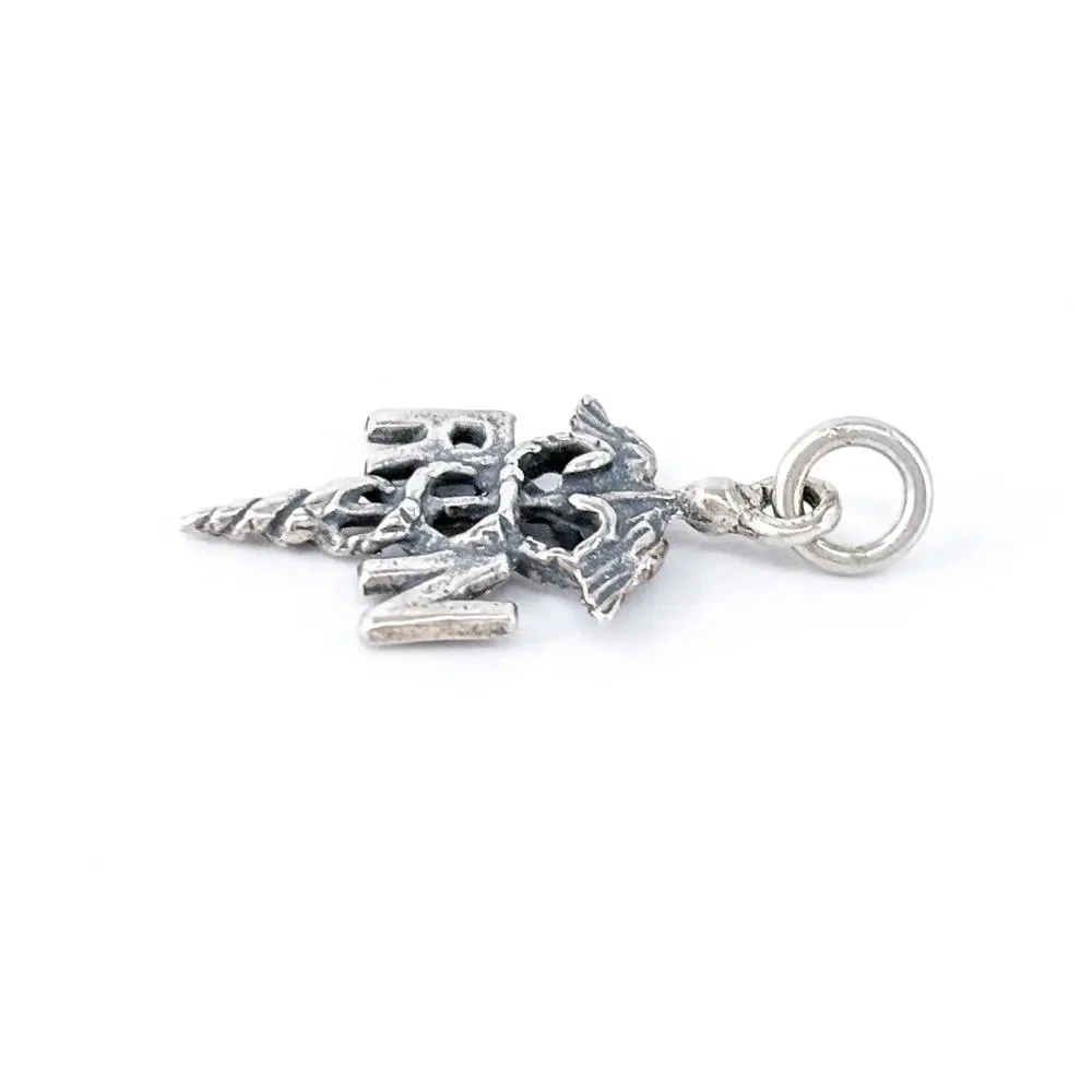 Vintage Sterling Silver 925 RN Caduceus Nurse Charm Pendant